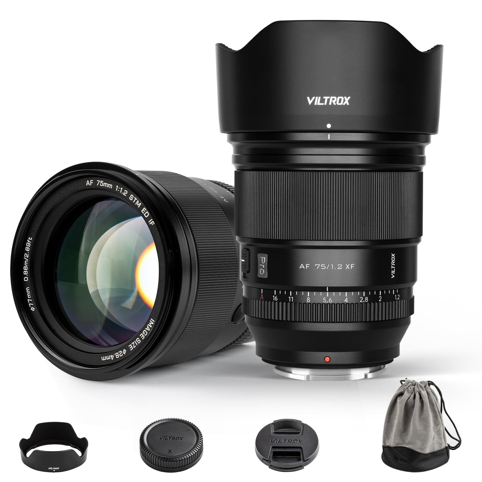 VILTROX 75mm F1.2 Pro APS-C Prime Objetivo Auto Focus Lentes